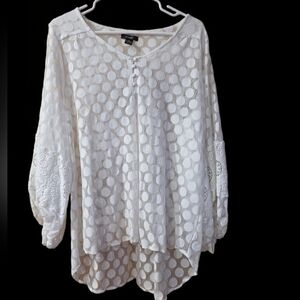 Alfani Lace Dotted Blouse